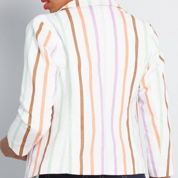 Modcloth NWT S Stripe Cotton-Linen Blazer - Picture 14 of 14
